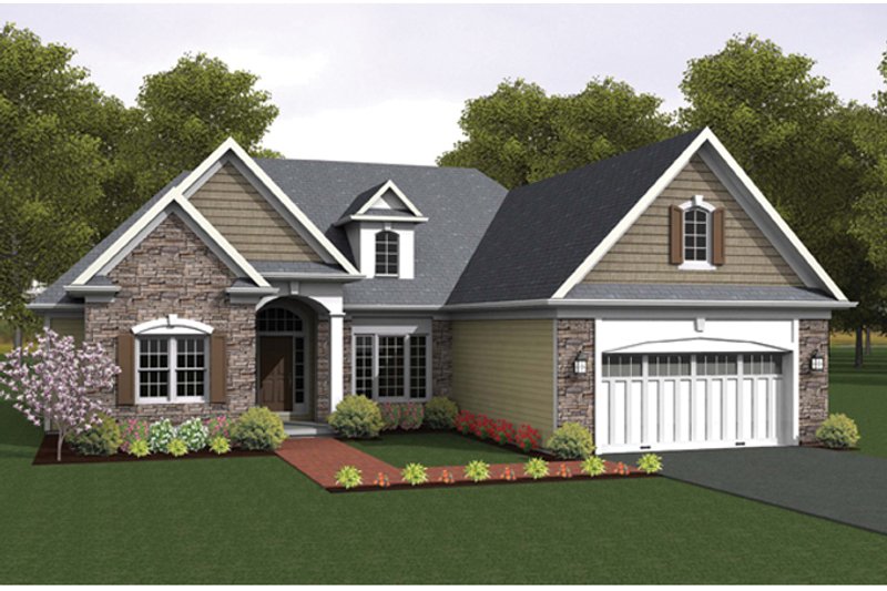 Home Plan - Exterior - Front Elevation 3 for Ranch House Plan #1010-45 - 3 bed, 2 bath