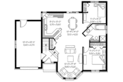 European Style House Plan - 2 Beds 1 Baths 1007 Sq/Ft Plan #23-2341 