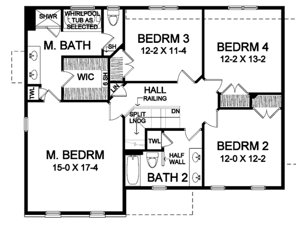 House Design - Traditional Floor Plan - Upper Floor Plan #328-324