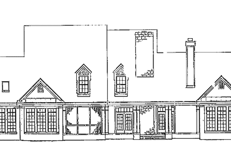 House Blueprint - Exterior - Rear Elevation for Country House Plan #952-101 - 4 bed, 4.5 bath
