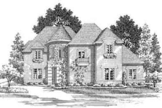 Exterior - Front Elevation for European House Plan #141-136 - 5 bed, 4.5 bath