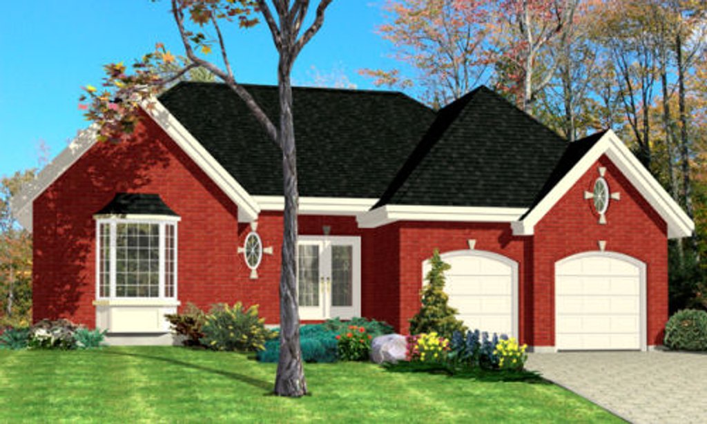 Exterior - Front Elevation 2 for Southern House Plan #138-233 - 2 bed, 1 bath