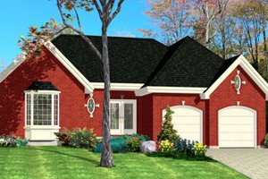 Exterior - Front Elevation for Southern House Plan #138-233 - 2 bed, 1 bath