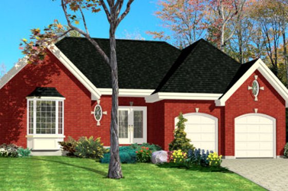 Exterior - Front Elevation for Southern House Plan #138-233 - 2 bed, 1 bath
