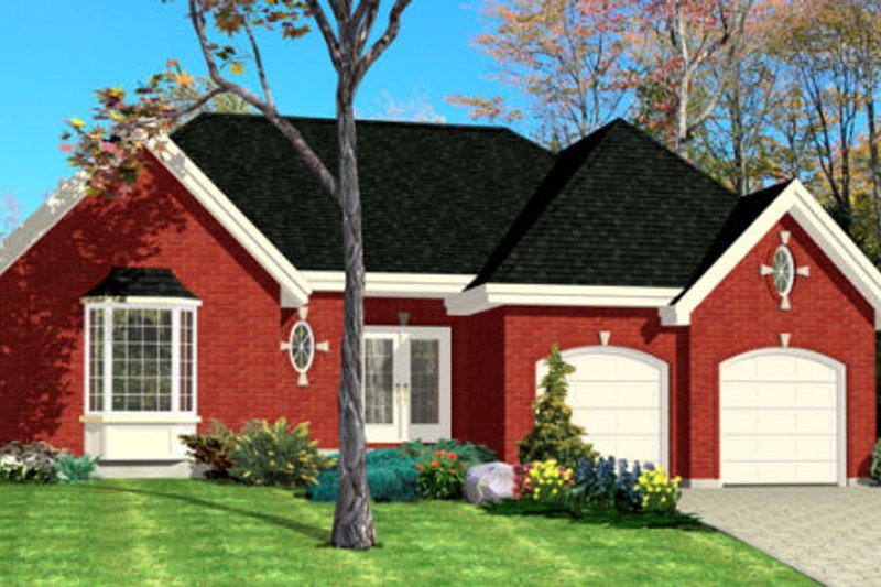 Exterior - Front Elevation 2 for Southern House Plan #138-233 - 2 bed, 1 bath