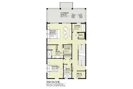 Floor Plan - Upper Floor 1 for Beach House Plan #901-155 - 5 bed, 5.5 bath