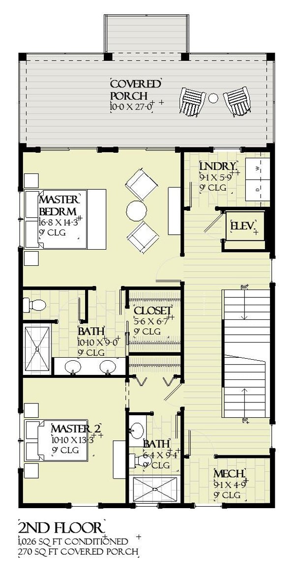 Architectural House Design - Beach Floor Plan - Upper Floor Plan #901-155