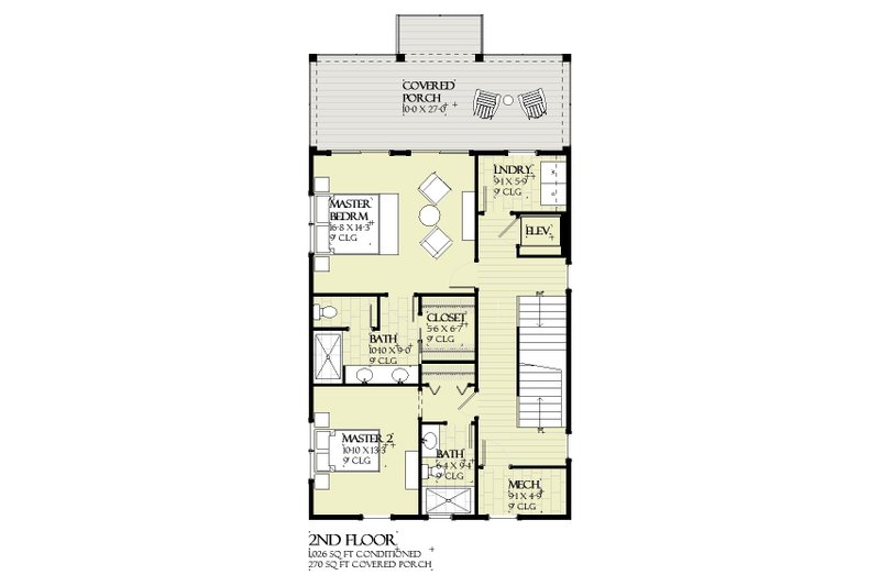 Architectural House Design - Floor Plan - Upper Floor 1 for Beach House Plan #901-155 - 5 bed, 5.5 bath
