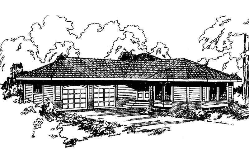 Architectural House Design - Exterior - Front Elevation 3 for Contemporary House Plan #60-698 - 3 bed, 3 bath