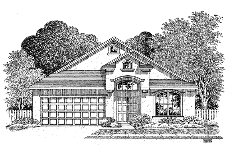 Home Plan - Exterior - Front Elevation 3 for Mediterranean House Plan #999-96 - 4 bed, 3 bath