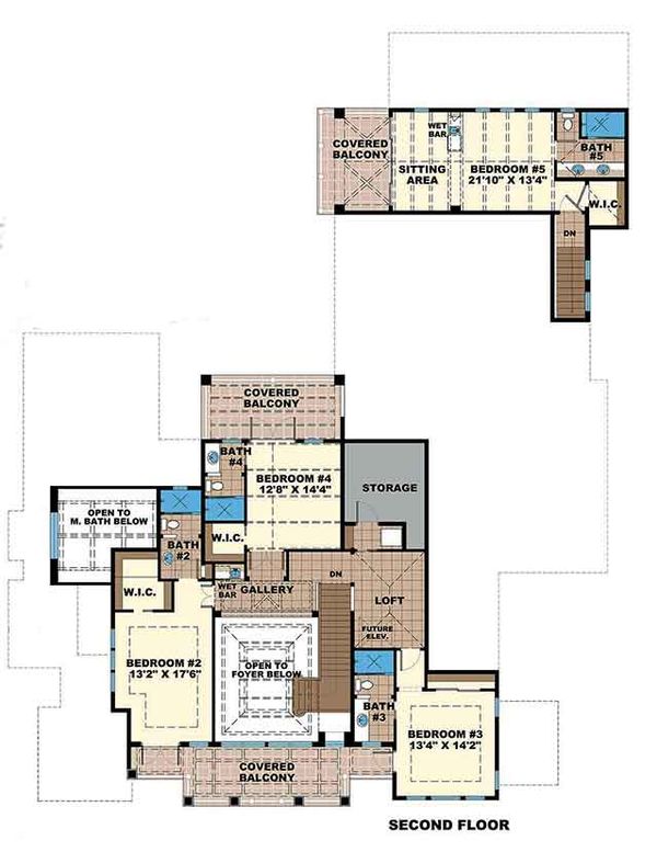Dream House Plan - Country Floor Plan - Upper Floor Plan #1017-163