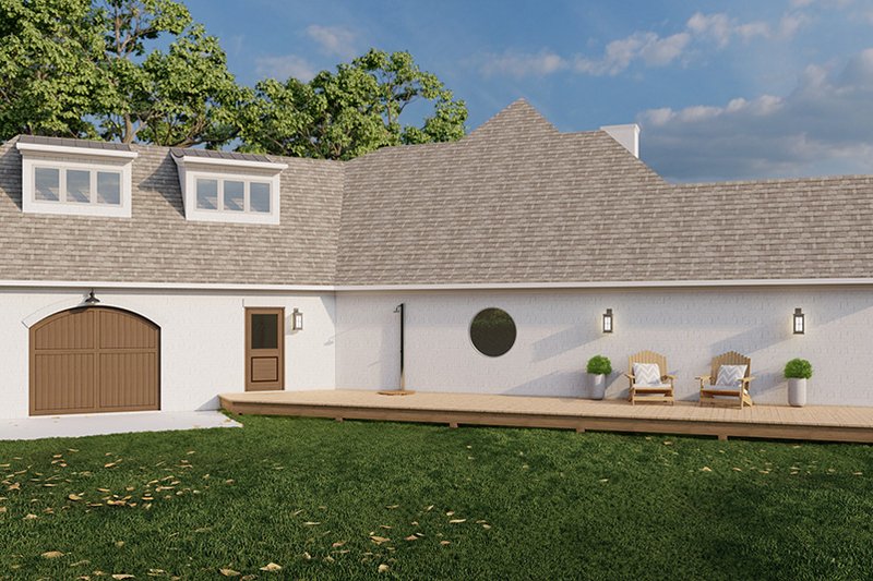 Home Plan - Exterior - Rear Elevation 3 for European House Plan #923-300 - 4 bed, 2.5 bath