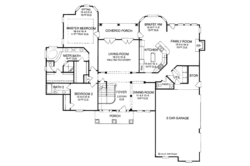 Home Plan - Floor Plan - Main Floor for Mediterranean House Plan #952-281 - 4 bed, 3.5 bath