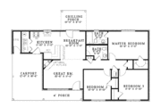 Ranch Style House Plan - 3 Beds 2 Baths 1166 Sq/Ft Plan #17-3297 