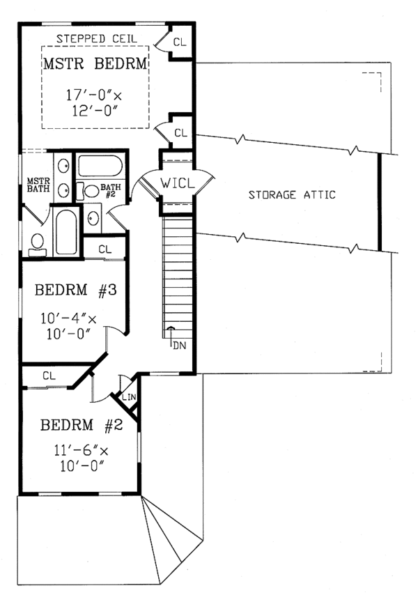 Dream House Plan - Country Floor Plan - Upper Floor Plan #314-183