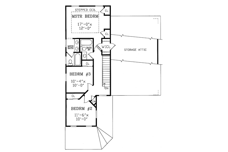 Architectural House Design - Floor Plan - Upper Floor for Country House Plan #314-183 - 3 bed, 2.5 bath