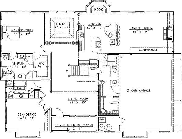 Dream House Plan - Traditional Floor Plan - Main Floor Plan #117-224
