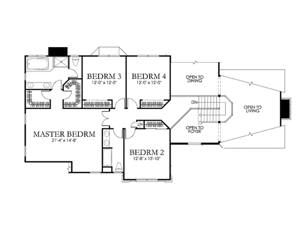 Dream House Plan - Country Floor Plan - Upper Floor Plan #1029-3
