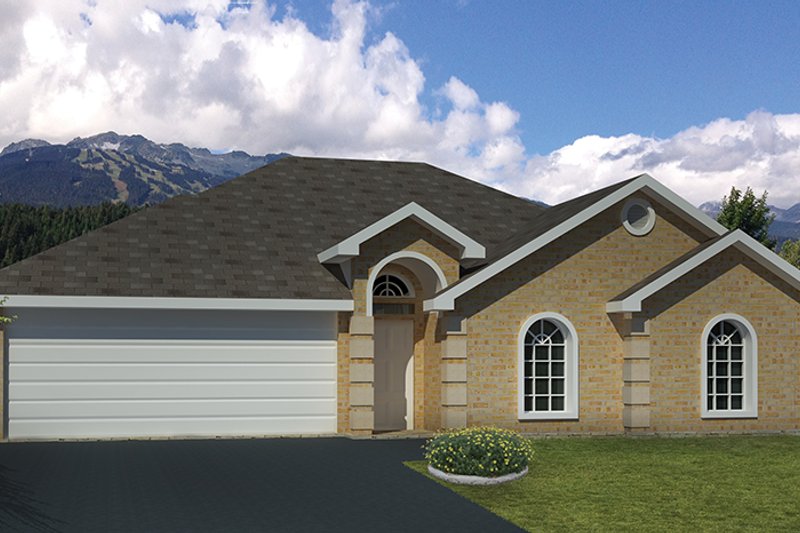 Home Plan - Exterior - Front Elevation 4 for Adobe / Southwestern House Plan #1061-21 - 3 bed, 2 bath