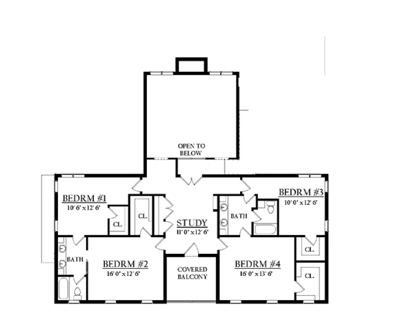 House Design - Mediterranean Floor Plan - Upper Floor Plan #937-16