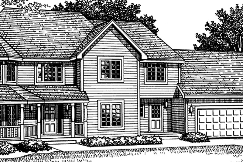 Architectural House Design - Prairie Exterior - Front Elevation Plan #981-34