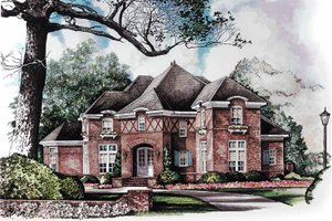 Home Plan - Exterior - Front Elevation for Tudor House Plan #952-261 - 5 bed, 3 bath