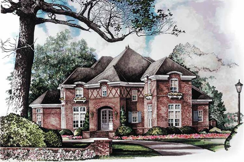 Dream House Plan - Tudor Exterior - Front Elevation Plan #952-261