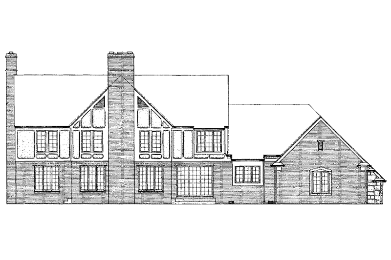 Home Plan - Exterior - Rear Elevation for Tudor House Plan #72-793 - 4 bed, 3 bath