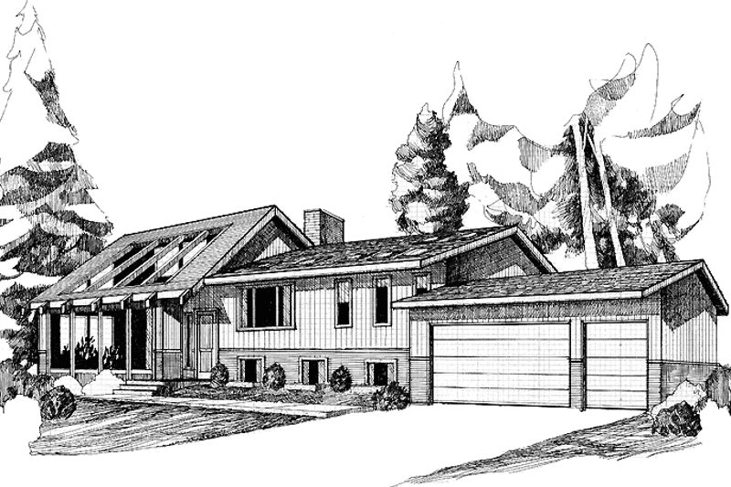 House Blueprint - Contemporary Exterior - Front Elevation Plan #60-939