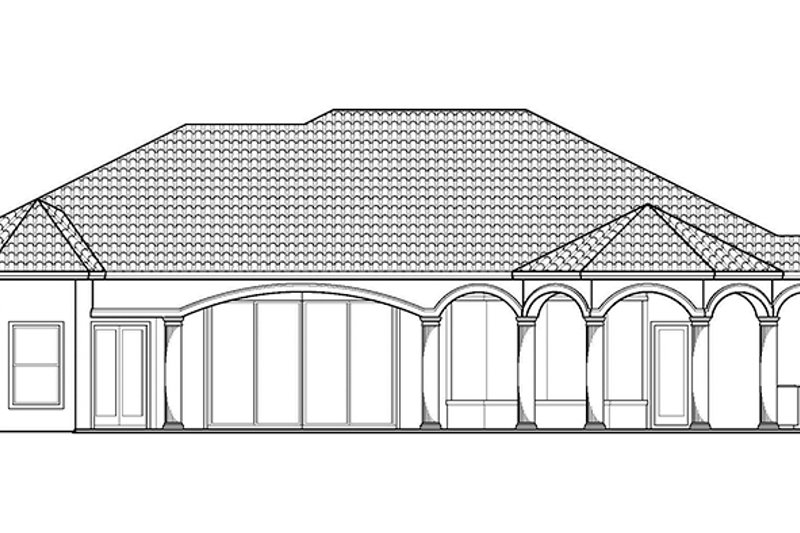 Home Plan - Exterior - Rear Elevation for Mediterranean House Plan #1017-145 - 3 bed, 3.5 bath