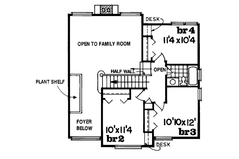 Home Plan - Floor Plan - Upper Floor for Traditional House Plan #47-824 - 4 bed, 2.5 bath