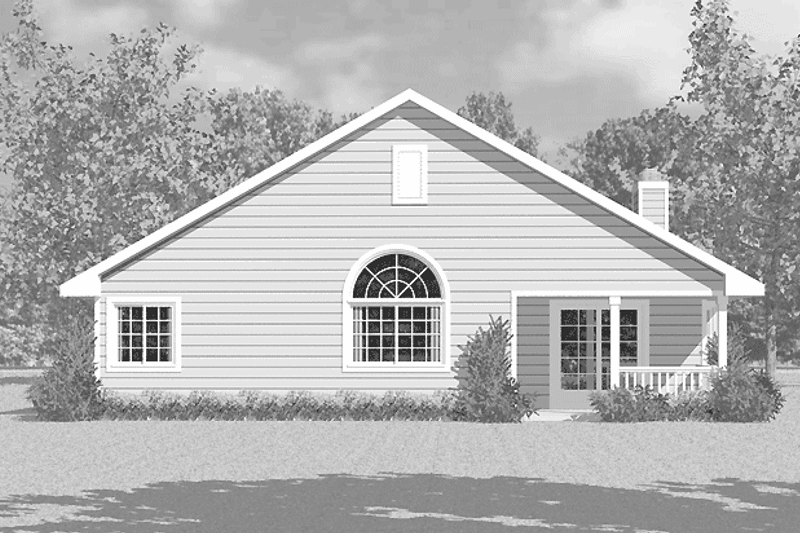 House Plan Design - Exterior - Rear Elevation for Ranch House Plan #72-1080 - 3 bed, 2 bath