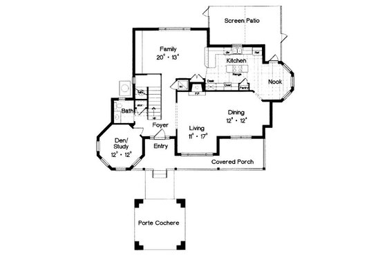 Floor Plan - Main Floor for European House Plan #417-312 - 4 bed, 2.5 bath