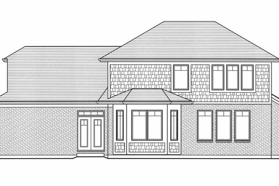 Exterior - Rear Elevation for Traditional House Plan #46-521 - 4 bed, 3.5 bath