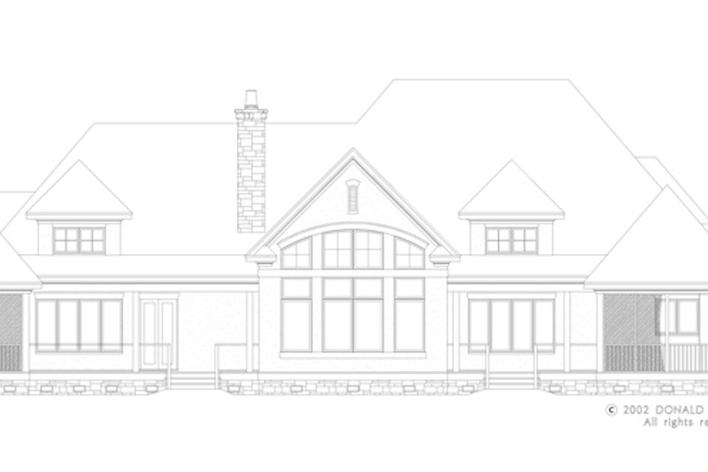 Home Plan - Exterior - Rear Elevation for European House Plan #929-930 - 4 bed, 4 bath