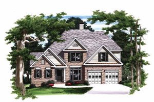 Colonial Exterior - Front Elevation Plan #927-381