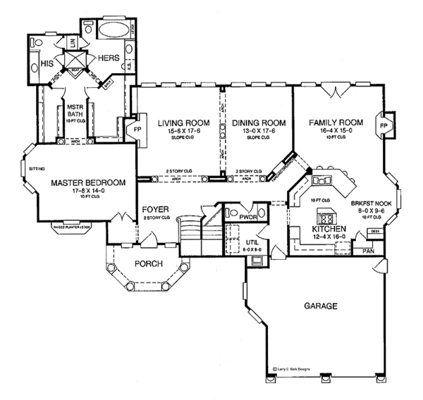 Architectural House Design - Mediterranean Floor Plan - Main Floor Plan #952-103