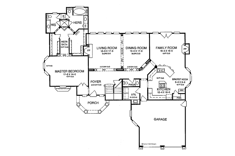 House Blueprint - Floor Plan - Main Floor for Mediterranean House Plan #952-103 - 4 bed, 3.5 bath