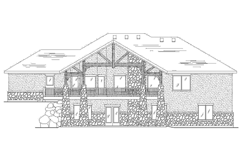 House Blueprint - Exterior - Rear Elevation for Craftsman House Plan #945-104 - 3 bed, 2.5 bath