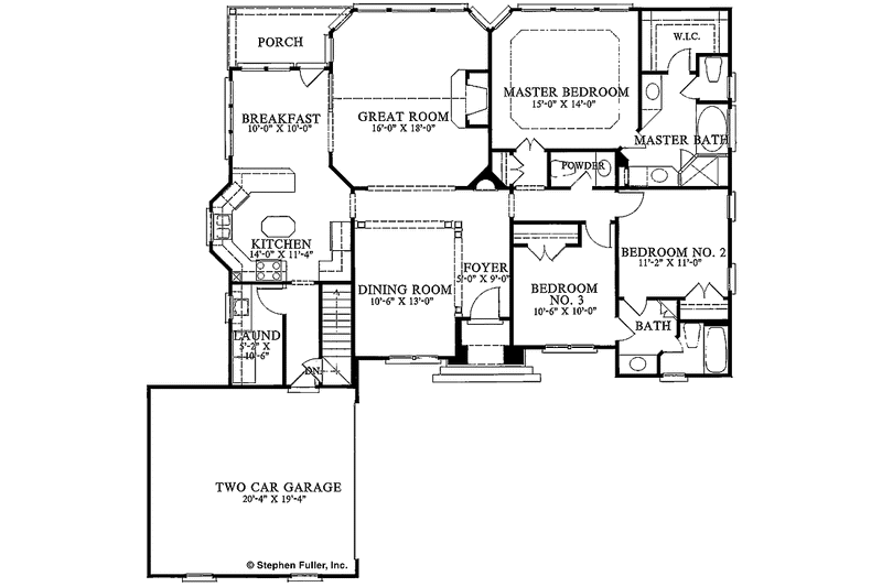 House Blueprint - Floor Plan - Main Floor for Traditional House Plan #429-102 - 3 bed, 2.5 bath