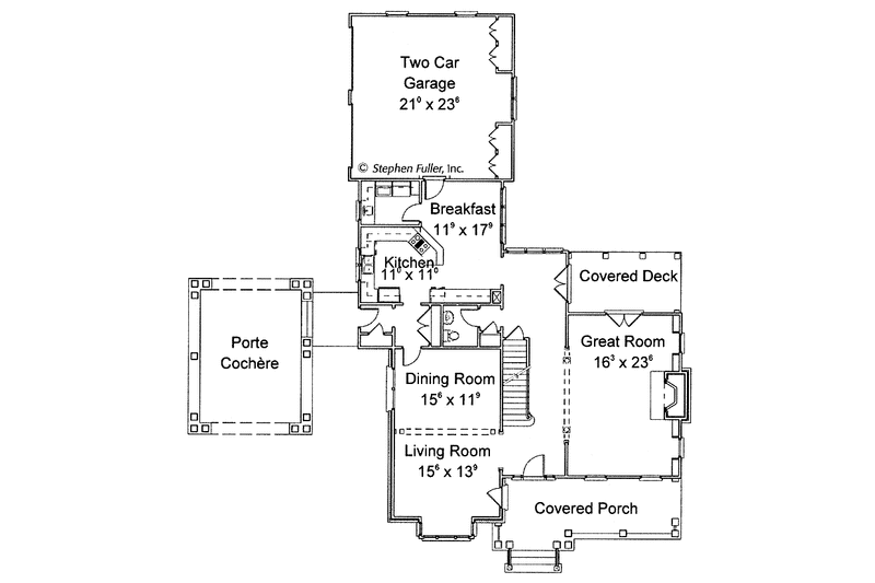 Home Plan - Floor Plan - Main Floor for Classical House Plan #429-262 - 4 bed, 3.5 bath
