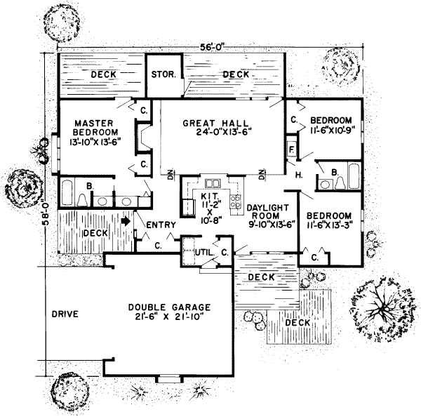 Contemporary Floor Plan - Main Floor Plan #312-524