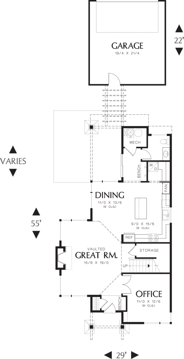 House Blueprint - Modern Floor Plan - Main Floor Plan #48-574