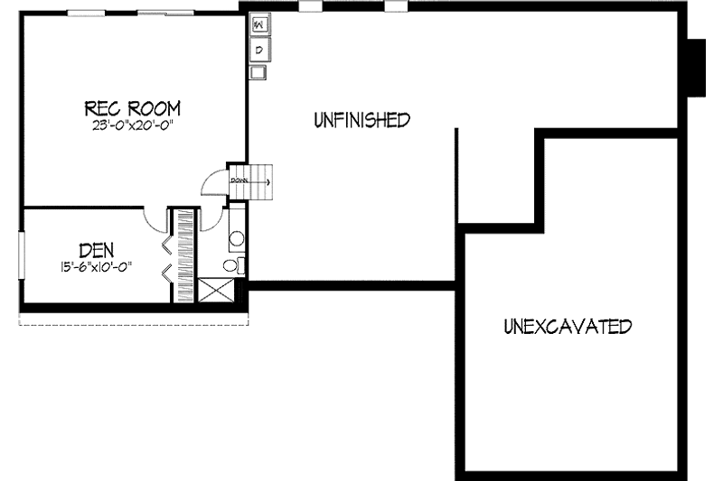 Home Plan - Floor Plan - Lower Floor for Tudor House Plan #51-810 - 3 bed, 3.5 bath