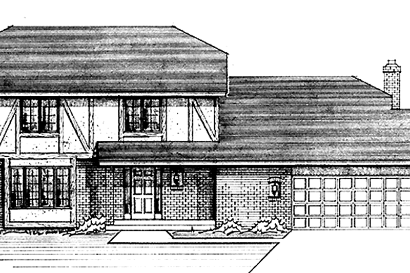 Home Plan - Tudor Exterior - Front Elevation Plan #51-853