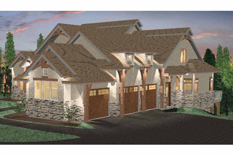 Architectural House Design - Exterior - Front Elevation 3 for Prairie House Plan #937-18 - 6 bed, 4 bath