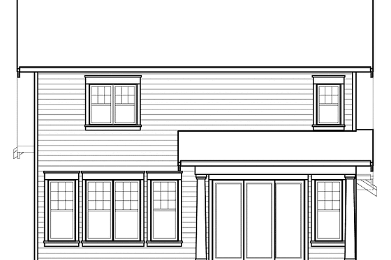 Exterior - Rear Elevation for Craftsman House Plan #23-2483 - 4 bed, 2.5 bath
