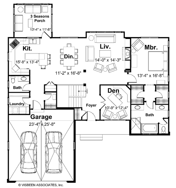 Craftsman Floor Plan - Main Floor Plan #928-88