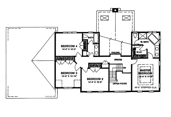 Home Plan - Colonial Floor Plan - Upper Floor Plan #1001-12