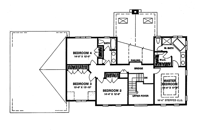 Home Plan - Floor Plan - Upper Floor for Colonial House Plan #1001-12 - 4 bed, 2.5 bath